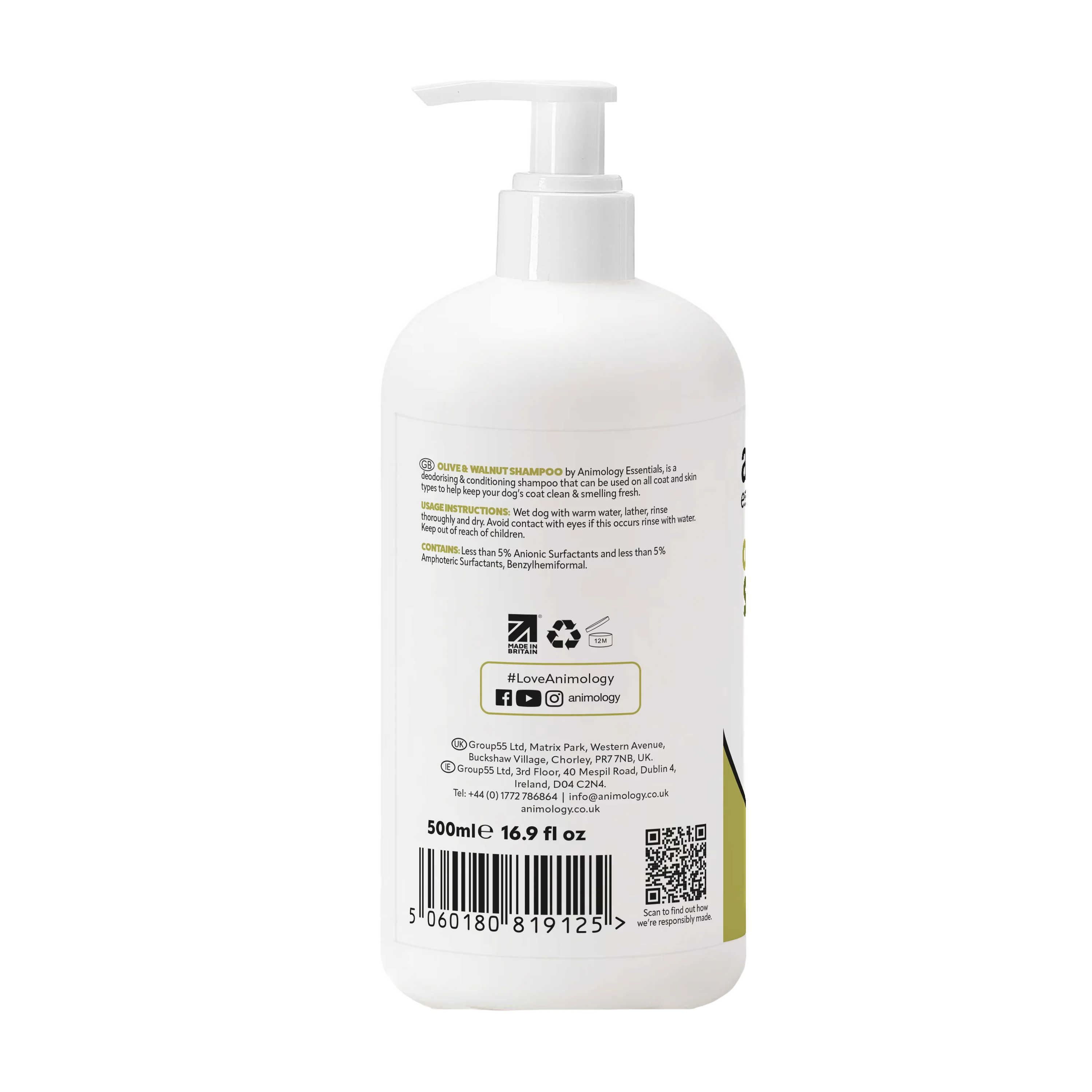 Animology Essentials Olive & Walnut Shampoo (250ml/500ml) - Image 4