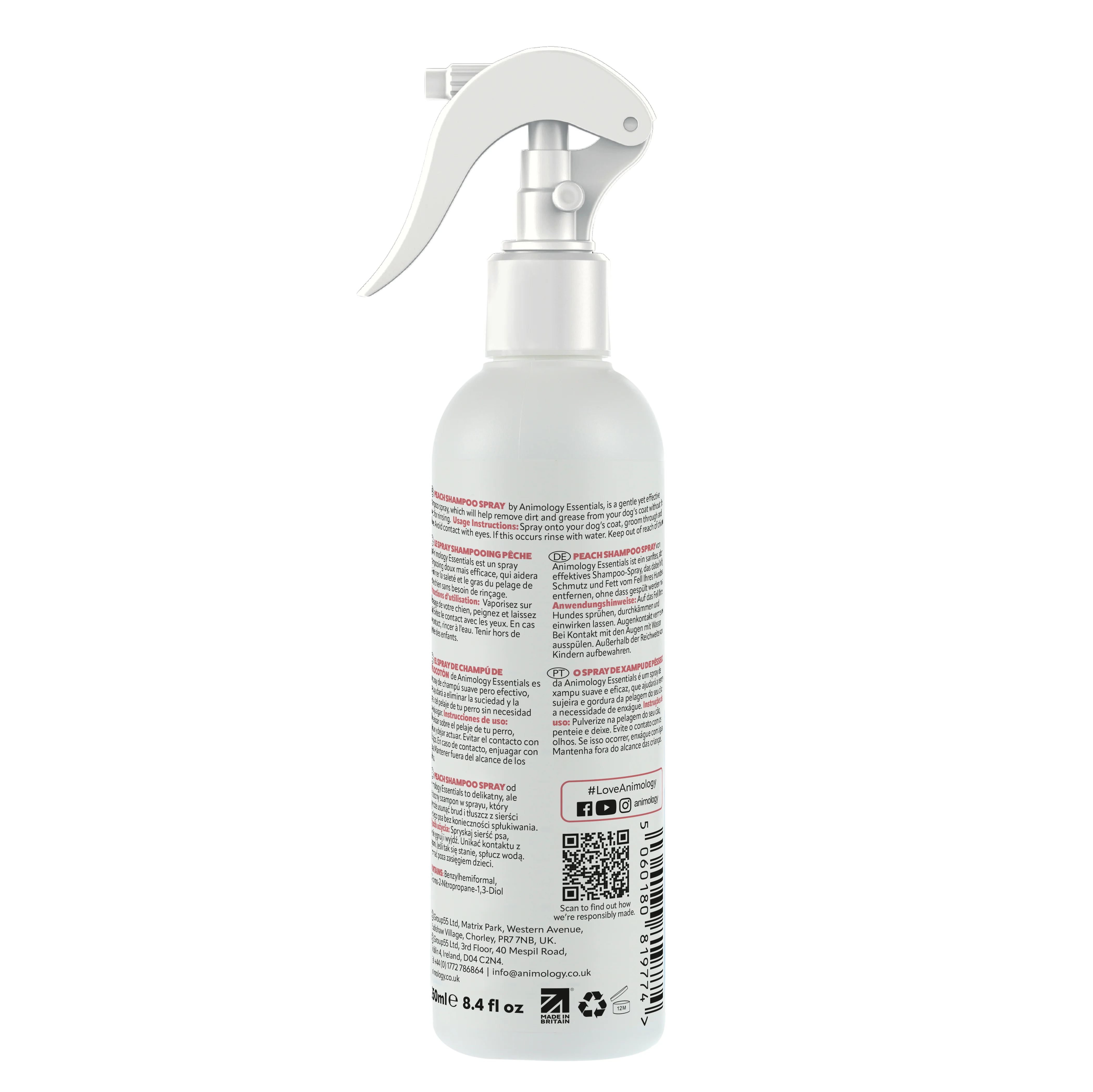 Animology Essentials Peach No Rinse Shampoo Spray - Image 2