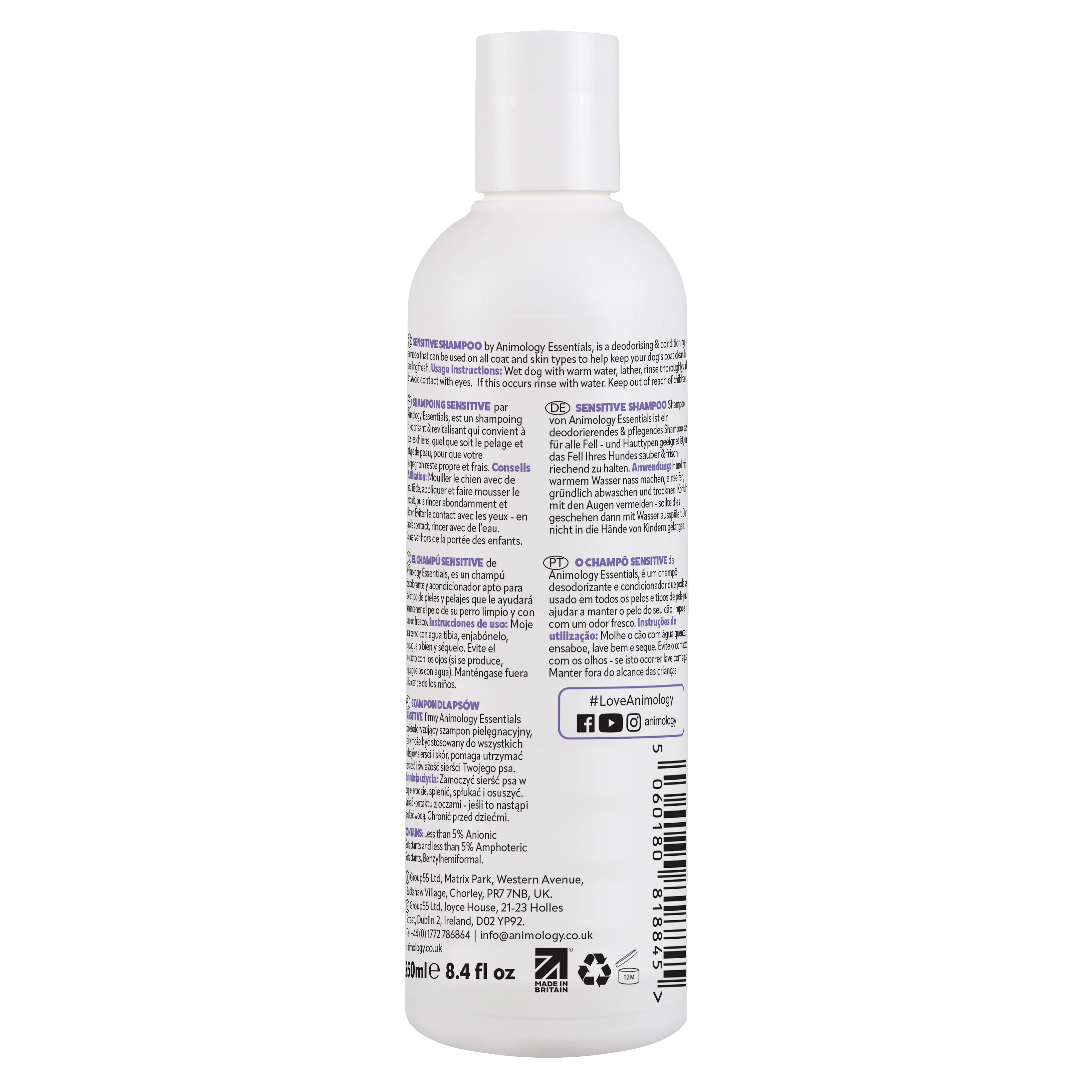 Animology Essentials Sensitive Shampoo (250ml/500ml) - Image 2