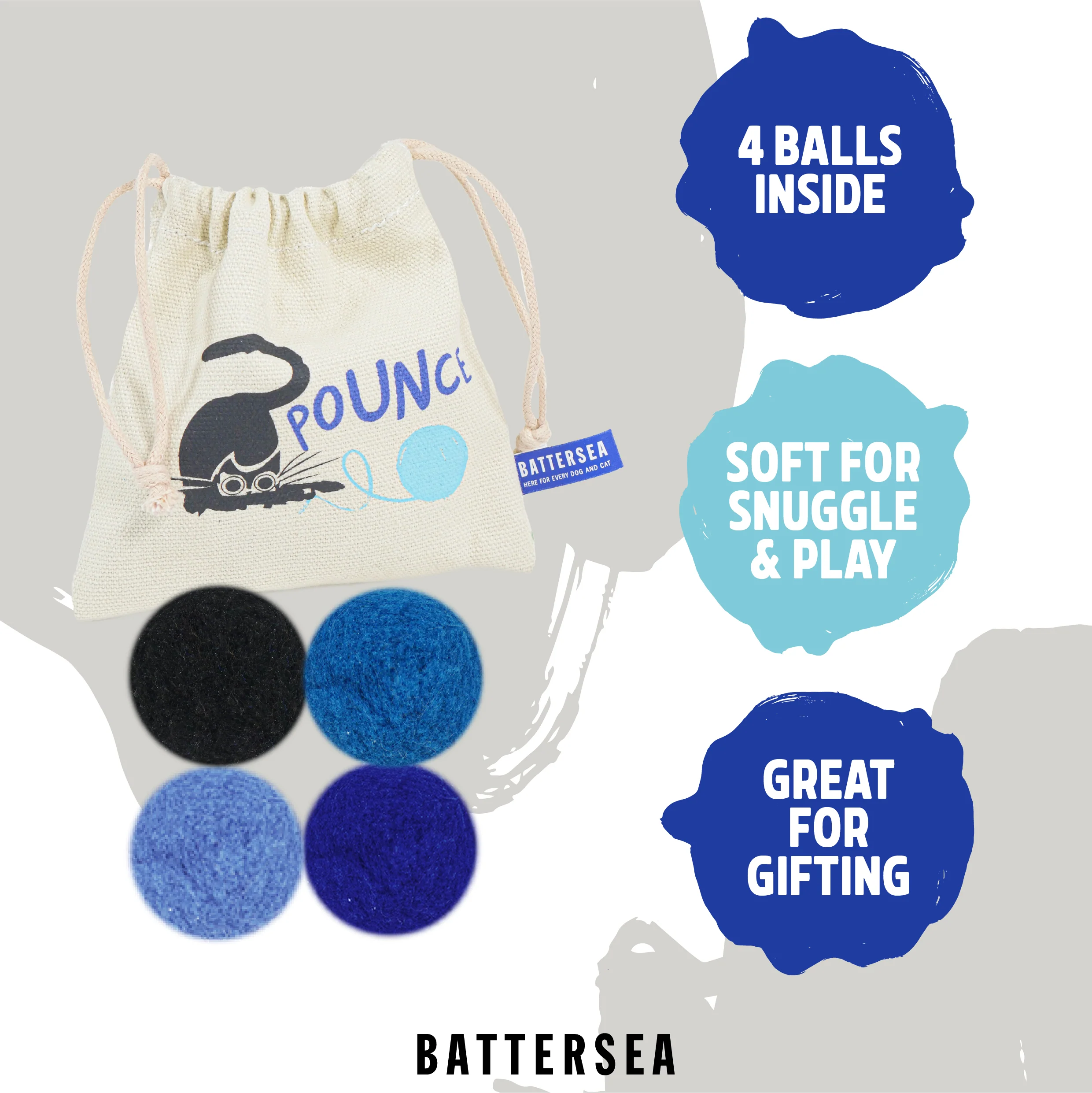 Battersea Pounce Cat Balls Cat Toy 4pc - Image 3