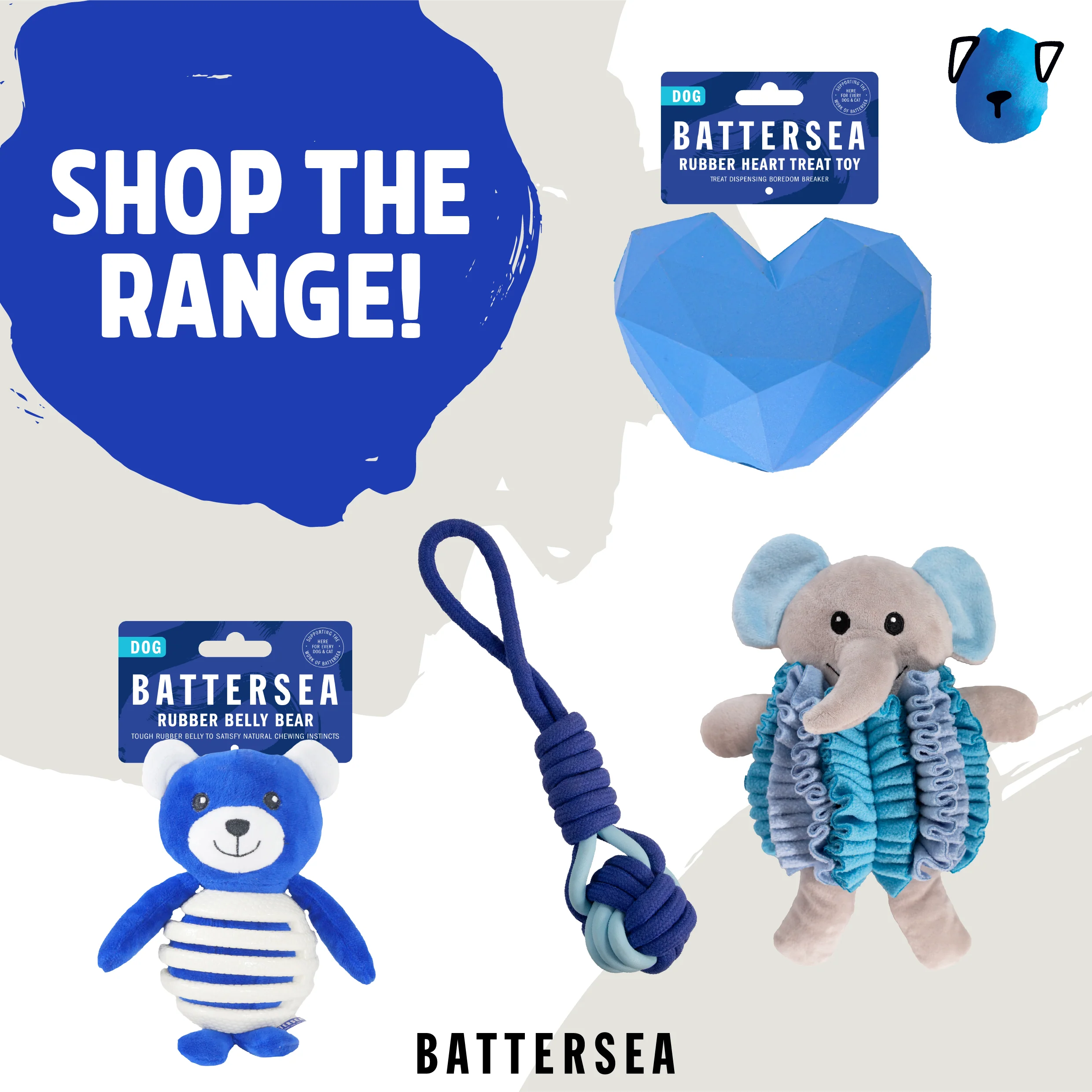 Battersea Rope & Rubber Tug Dog Toy - Image 3