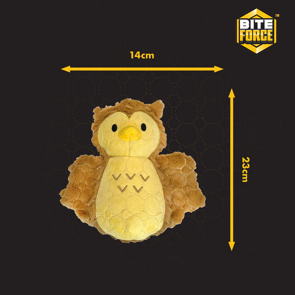 Bite Force Tough Plush Owl Dog Toy - Image 4