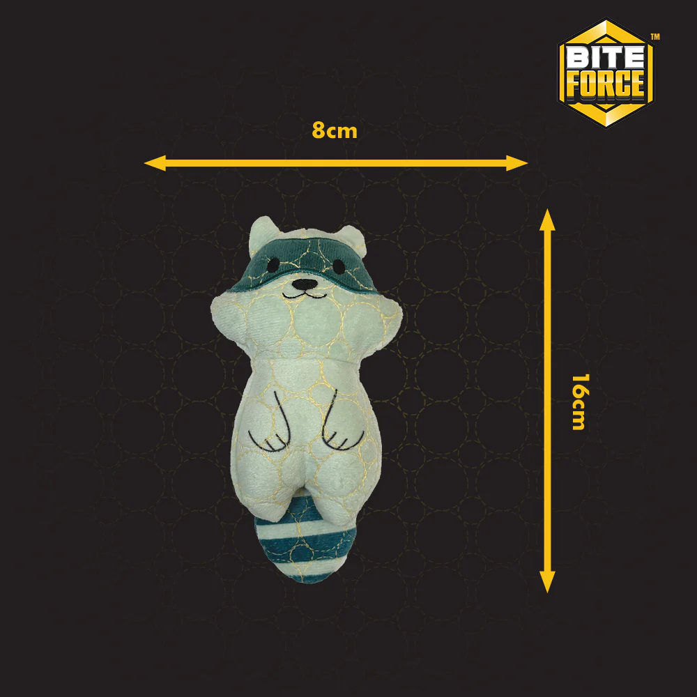 Bite Force Tough Plush Racoon Dog Toy - Image 4