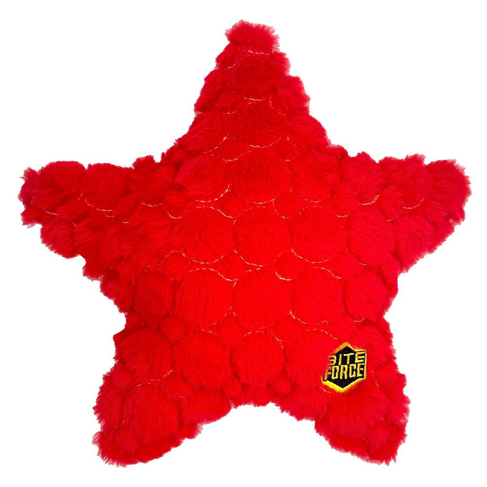 Bite Force Tough Plush Starfish Dog Toy - Image 3