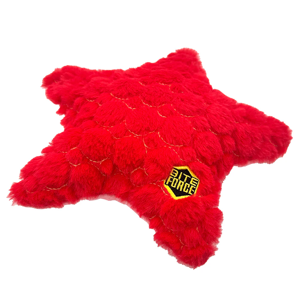 Bite Force Tough Plush Starfish Dog Toy - Image 4