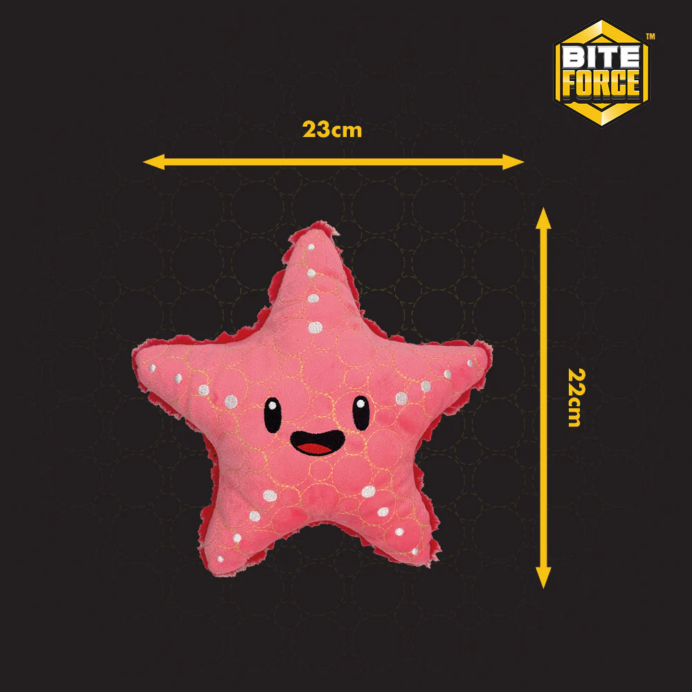Bite Force Tough Plush Starfish Dog Toy - Image 5