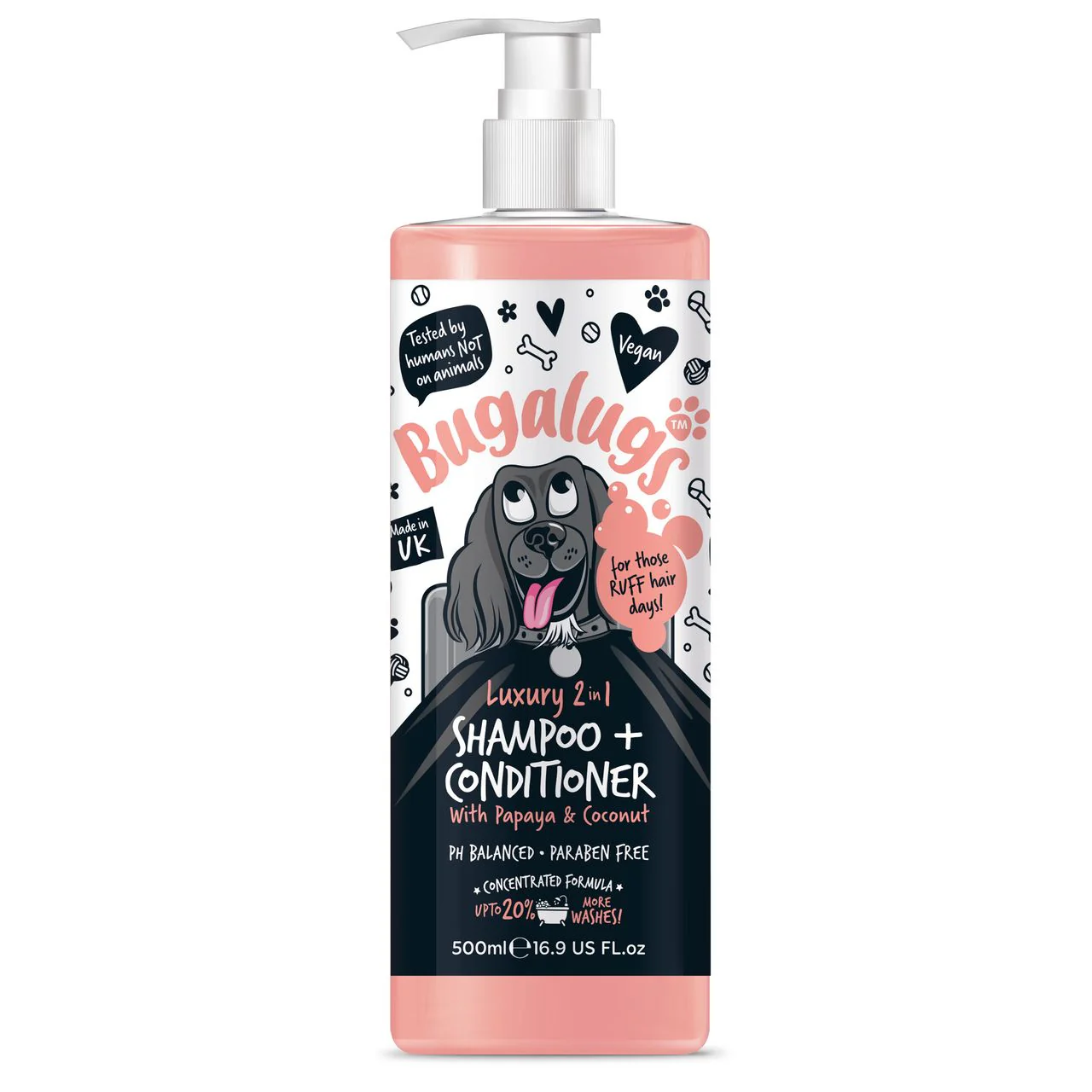 Bugalugs Luxury 2-in-1 Papaya & Coconut Dog Shampoo & Conditioner - Image 2