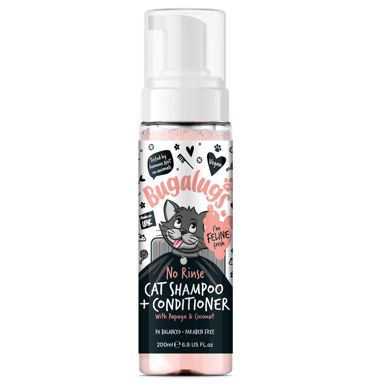 Bugalugs No Rinse Papaya & Coconut Cat Shampoo & Conditioner