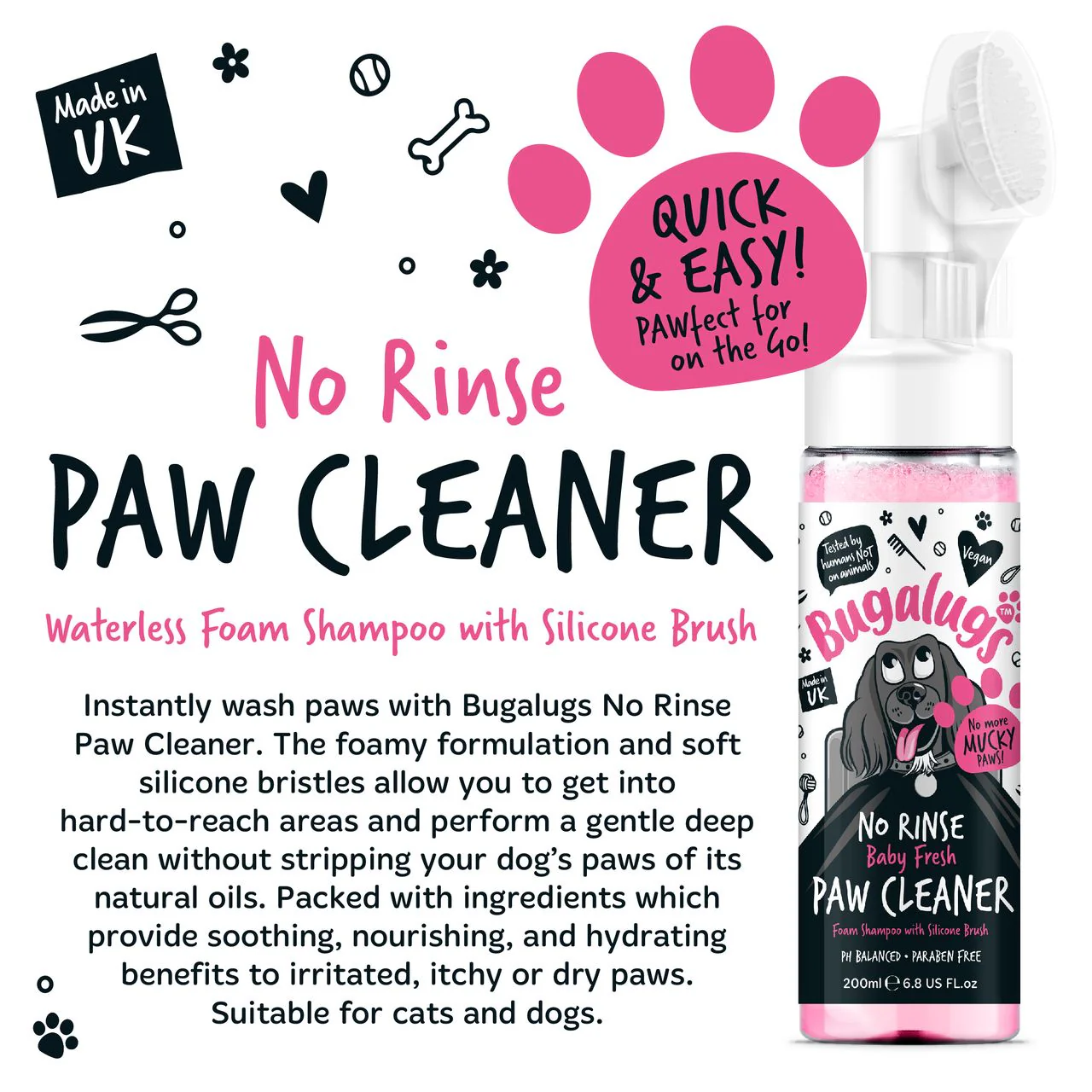 Bugalugs No Rinse Paw Cleaner Baby Fresh - Image 10
