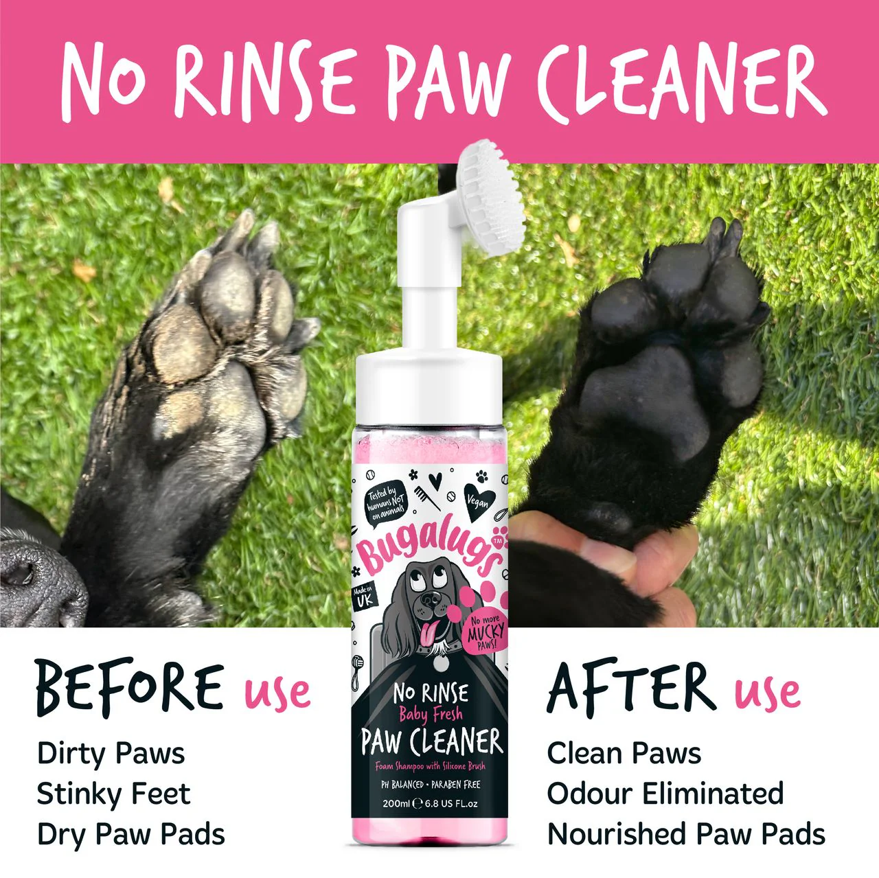 Bugalugs No Rinse Paw Cleaner Baby Fresh - Image 3