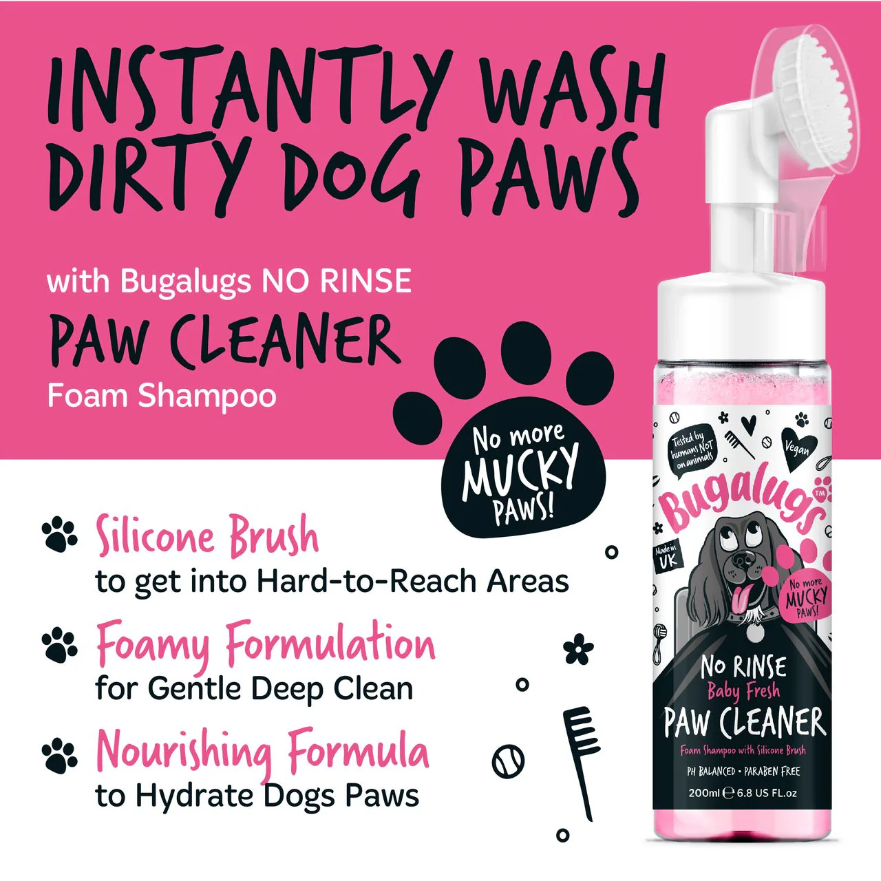 Bugalugs No Rinse Paw Cleaner Baby Fresh - Image 6