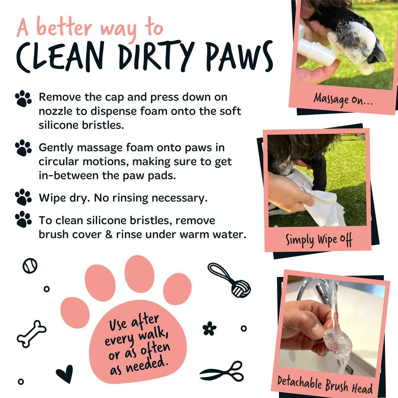 Bugalugs No Rinse Paw Cleaner Papaya & Coconut - Image 3