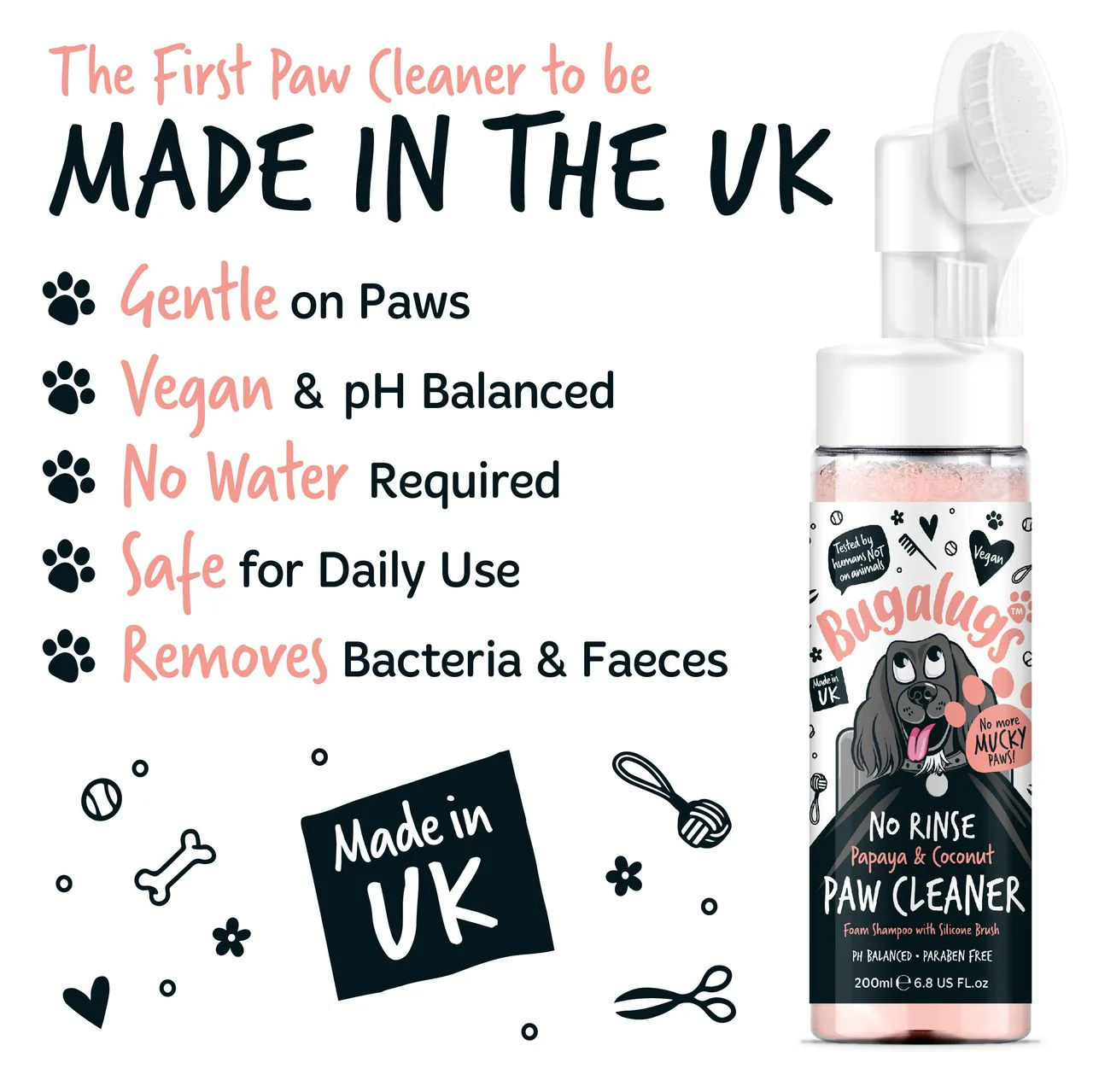 Bugalugs No Rinse Paw Cleaner Papaya & Coconut - Image 7