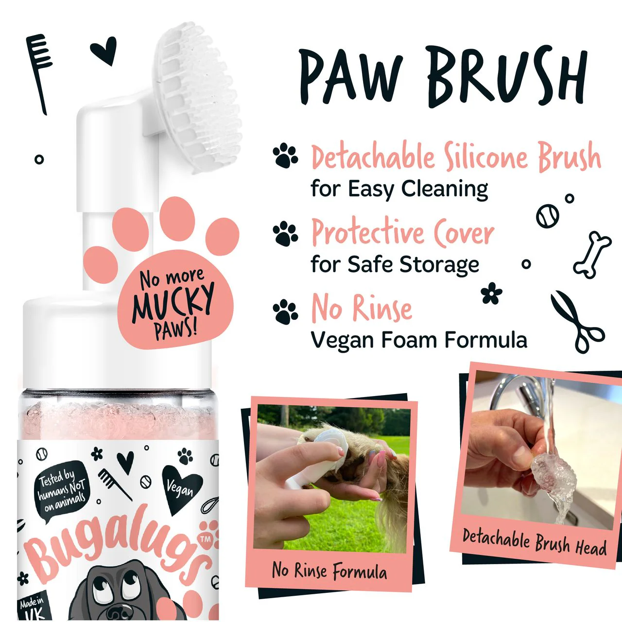 Bugalugs No Rinse Paw Cleaner Papaya & Coconut - Image 9