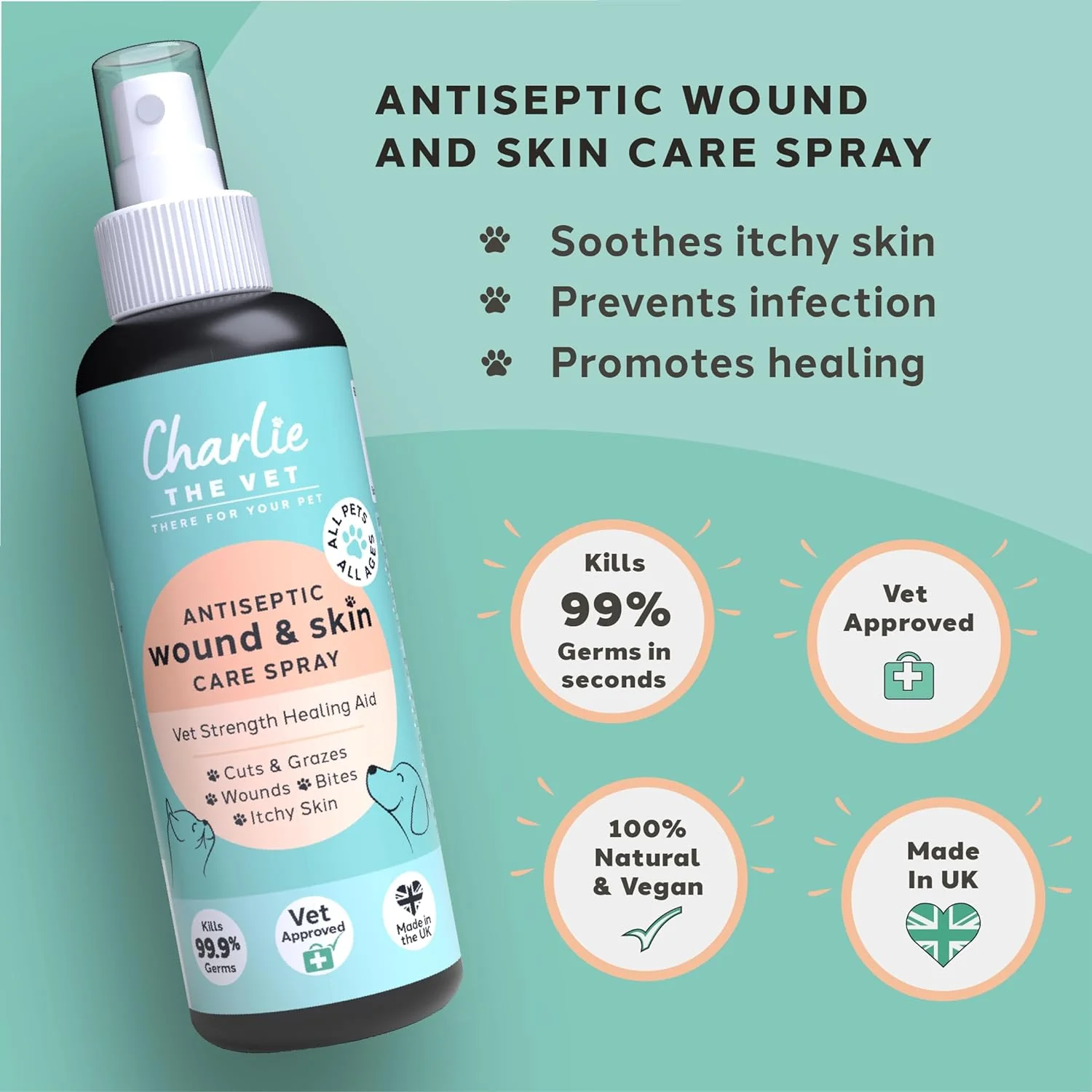 Charlie The Vet Antiseptic Wound & Skin Care Spray - Image 3