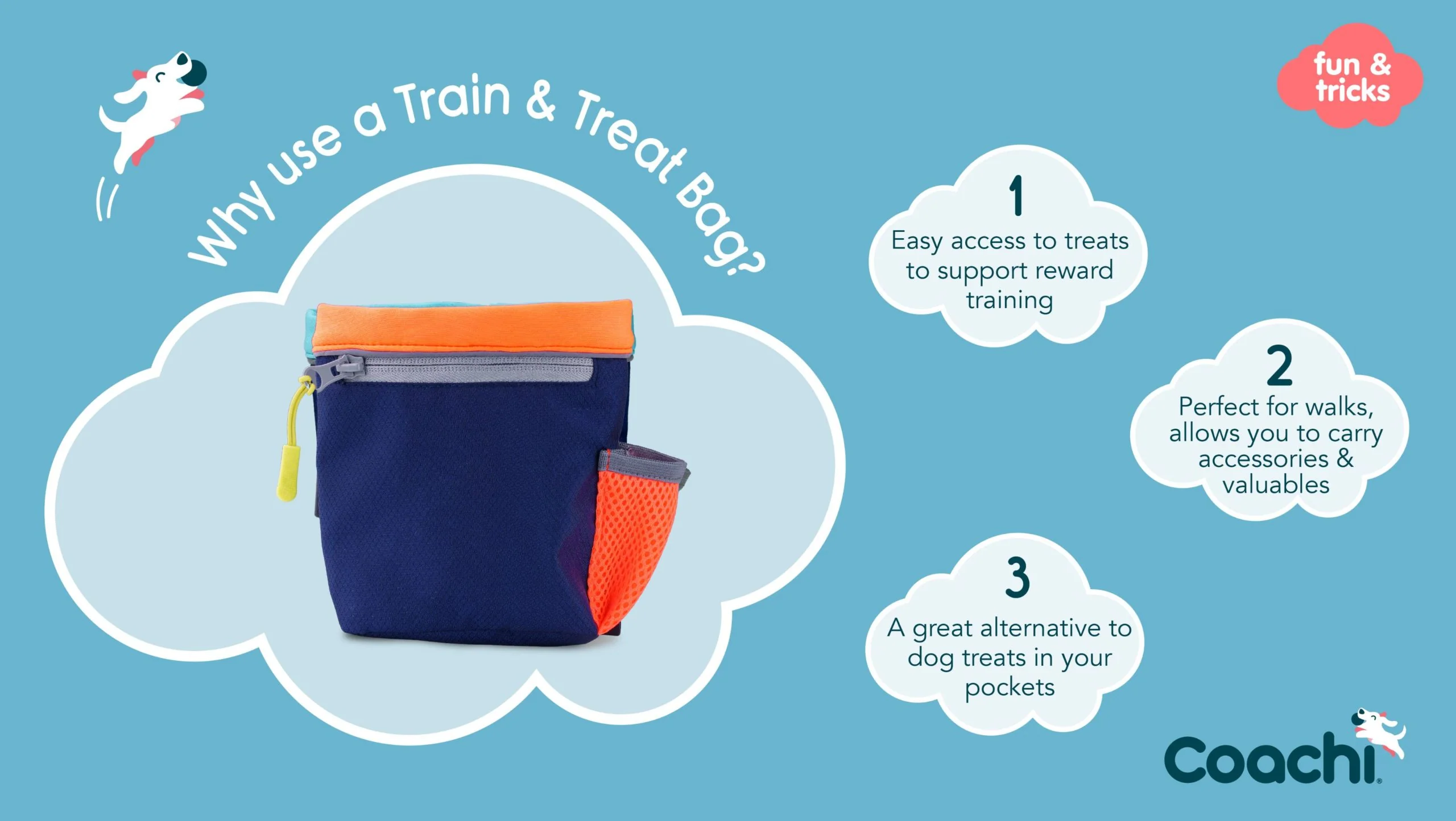 Coachi Train & Treat Bag (Navy & Coral/ Navy & Light Blue) - Image 4