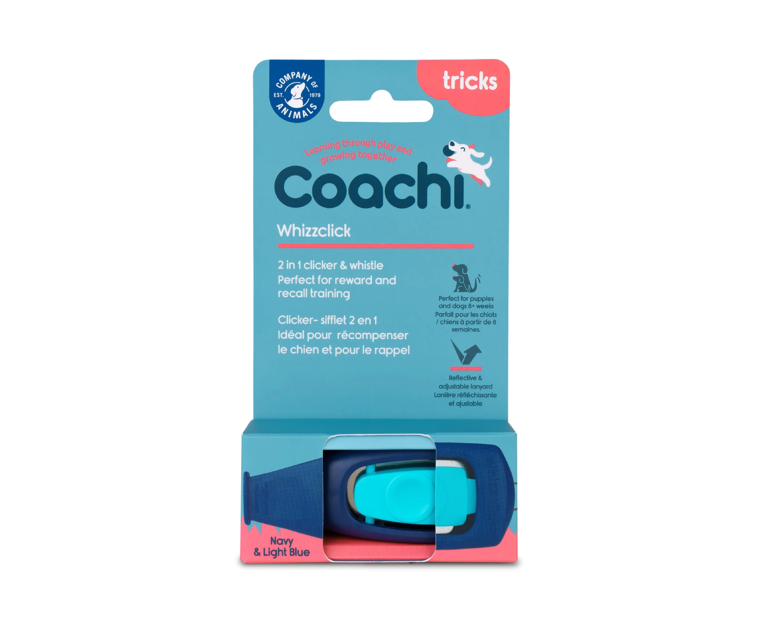 Coachi Whizzclick Light Blue with Navy Button - Image 2