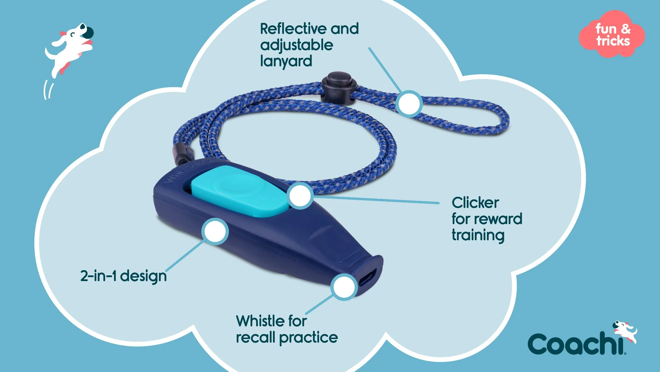 Coachi Whizzclick Light Blue with Navy Button - Image 5