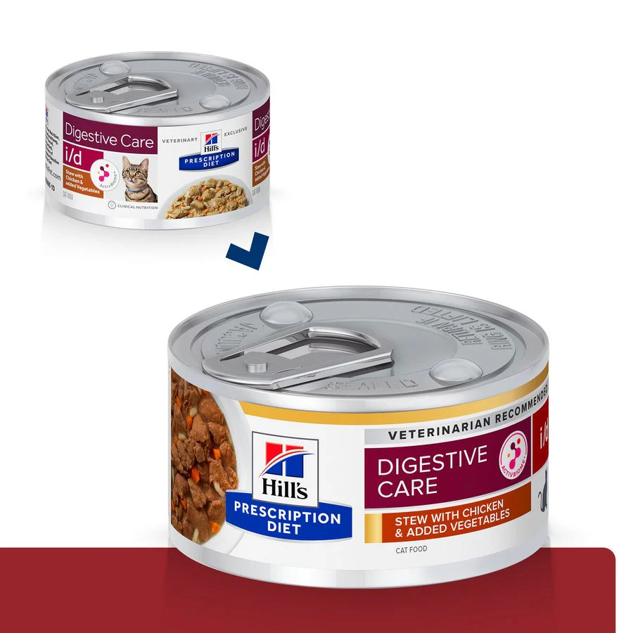 Hill's™ Prescription Diet™ i/d™ Digestive Care Stew Cat Food with Chicken & added Vegetables 82g Can - Image 2