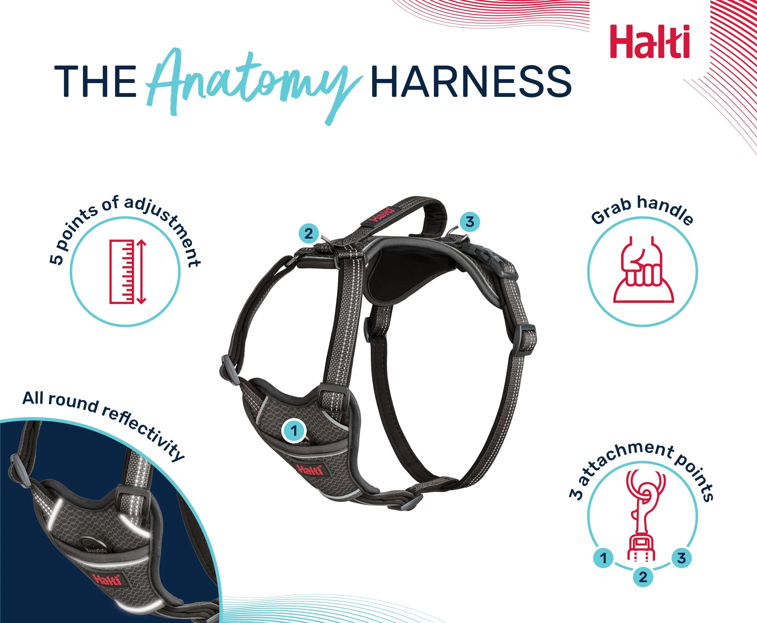 Halti Anatomy Harness Magenta (5 sizes) - Image 6