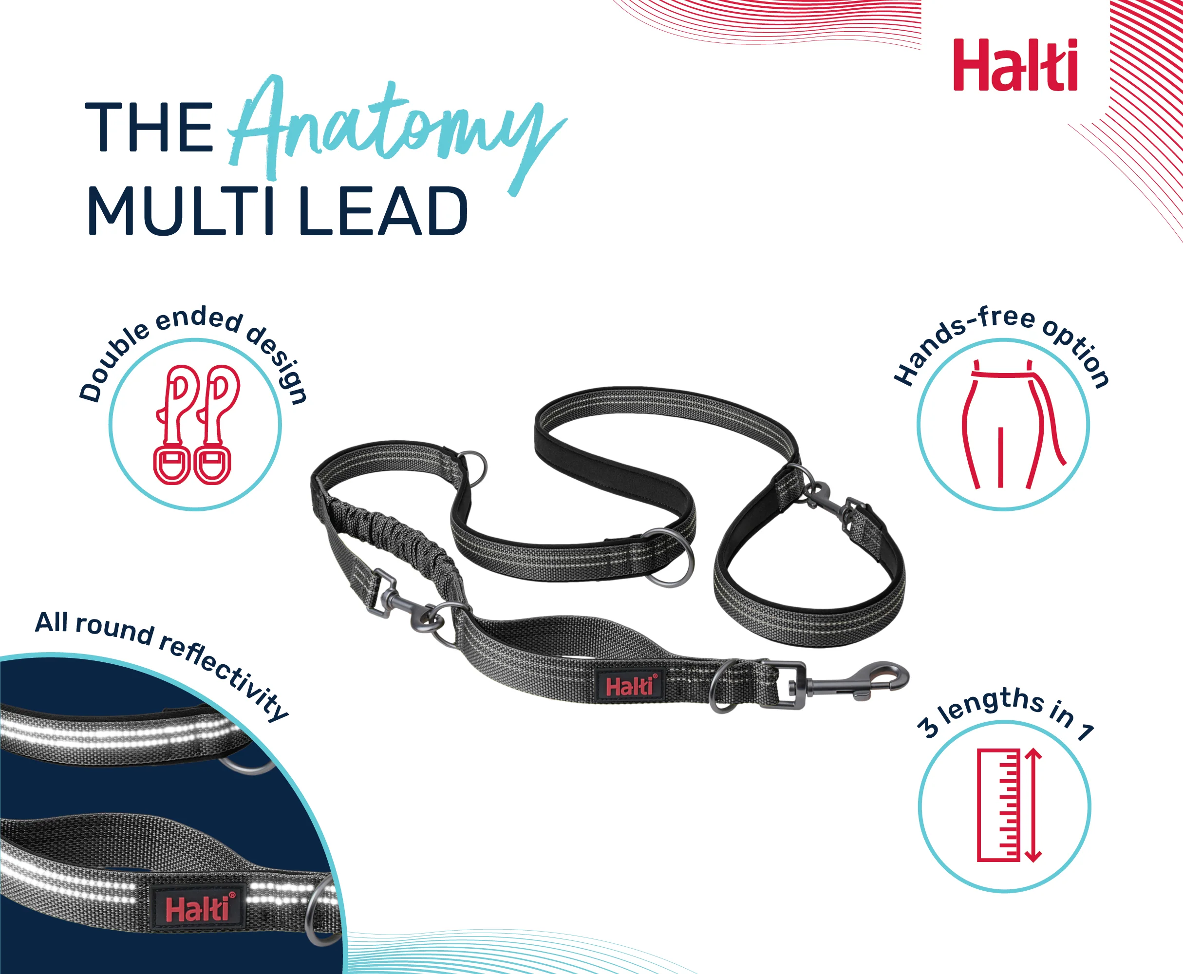 Halti Anatomy Multi Lead Teal (2 sizes) - Image 6