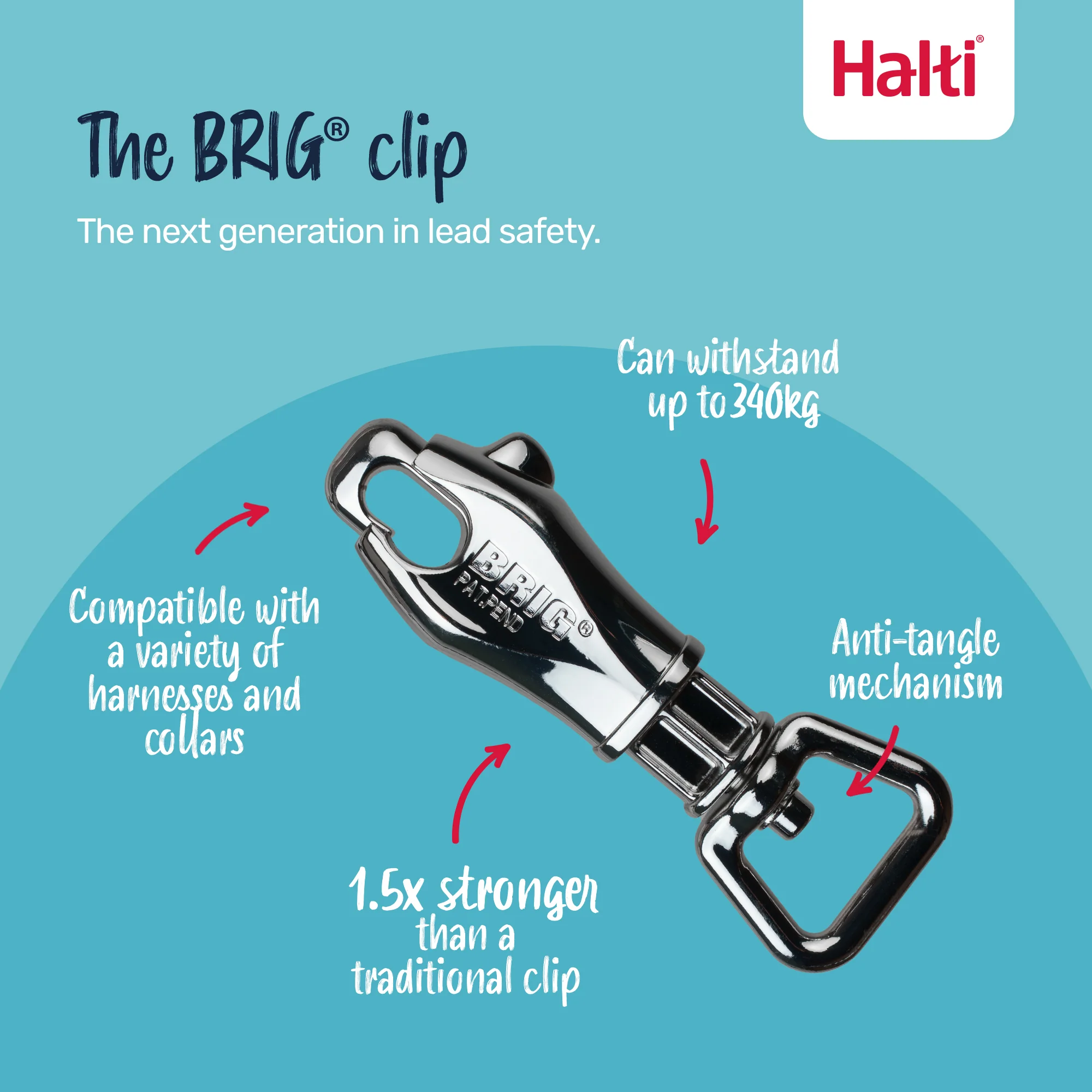 Halti BRIG Safety Lead Neon Coral Large - Image 5