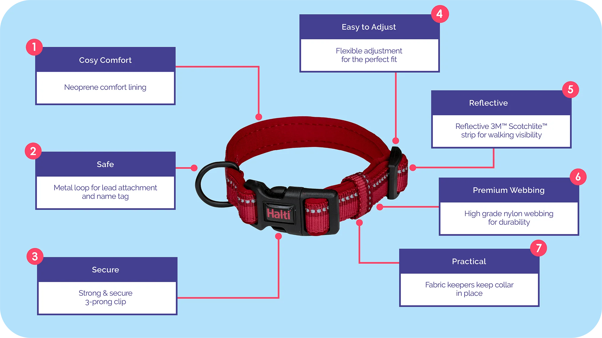 Halti Comfort Dog Collar Purple - Image 3