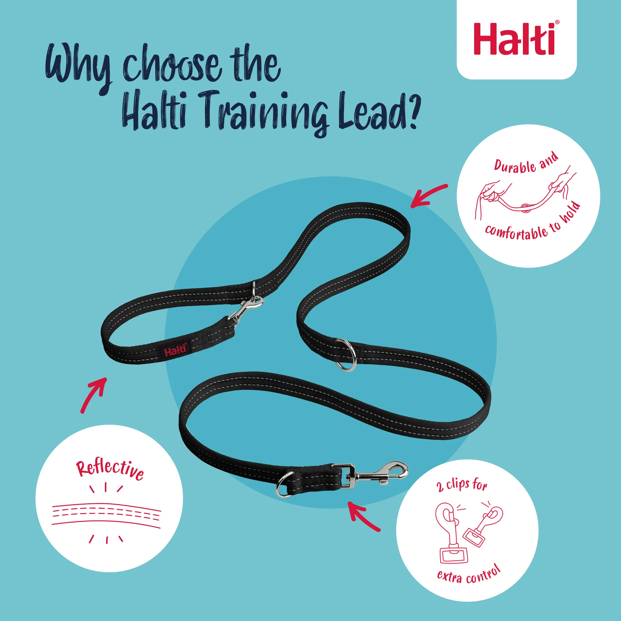 Halti Training Dog Lead (2 sizes/ 2 colours) - Image 3