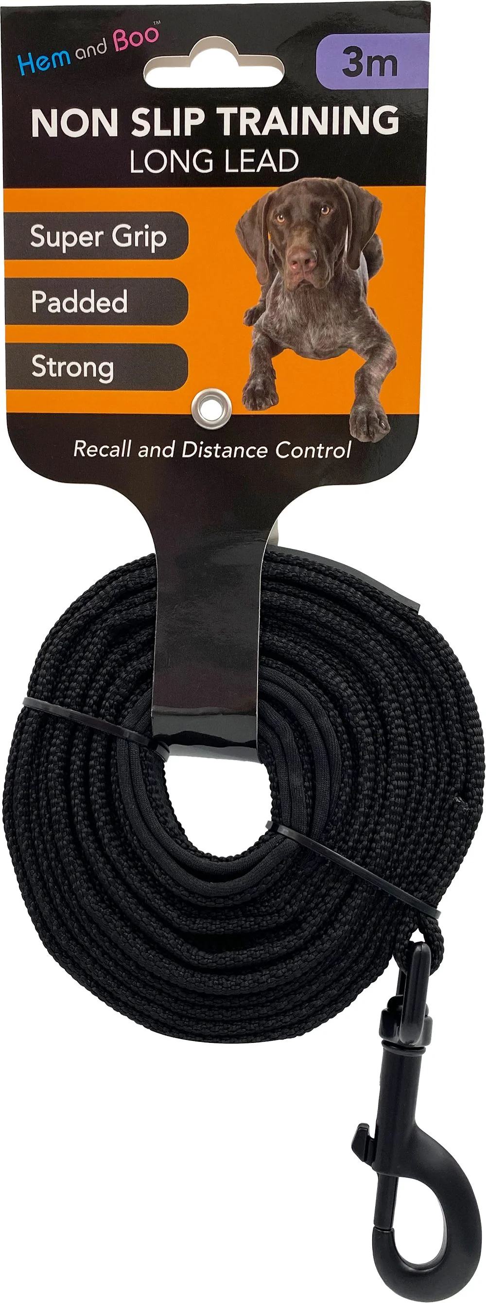Hem and Boo Non Slip Training Long Leads Black (2 sizes) - Image 2