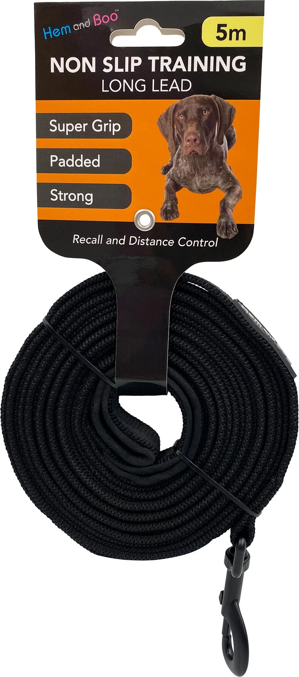 Hem and Boo Non Slip Training Long Leads Black (2 sizes) - Image 3
