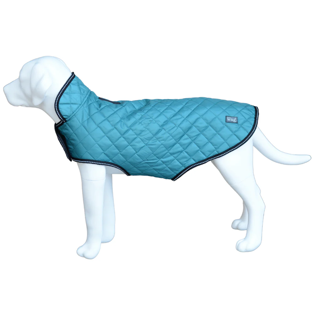 Henry Wag Quilted Dog Jacket Teal (5 sizes) - Image 2