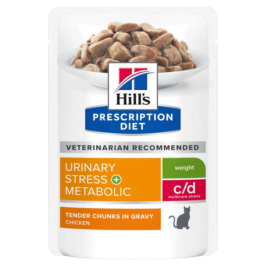 Hill's™ Prescription Diet™ c/d™ Multicare Stress + Metabolic Wet Cat Food with Chicken Pouch - Image 3