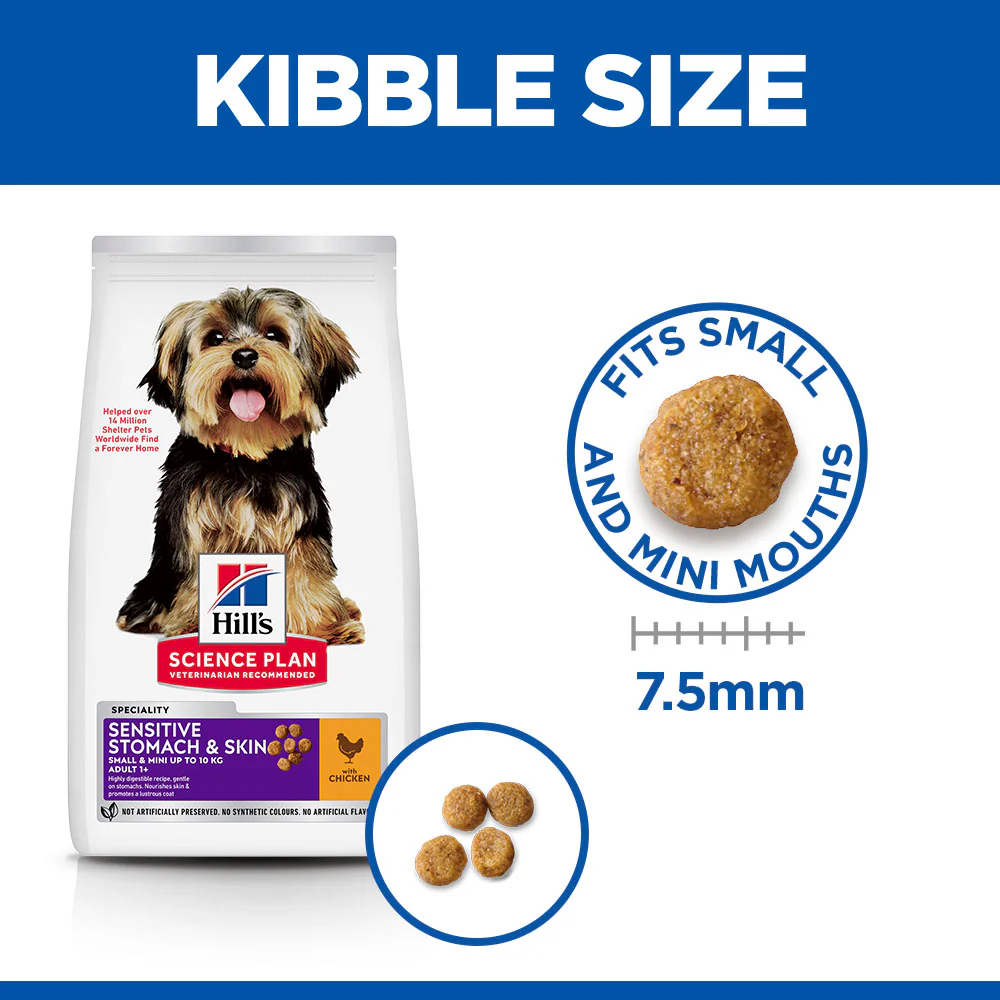 Hill's™ Science Plan Sensitive Stomach & Skin Adult Small & Mini Breed Dry Dog Food Chicken 6kg - Image 4