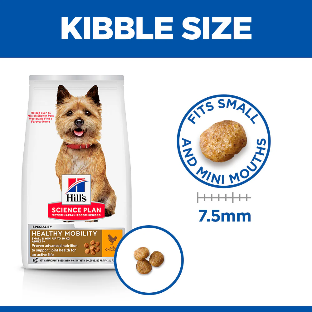 Hill'sâ„¢ Science Plan Healthy Mobility Adult Small & Mini Breed Dry Dog Food with Chicken 1.5kg - Image 4