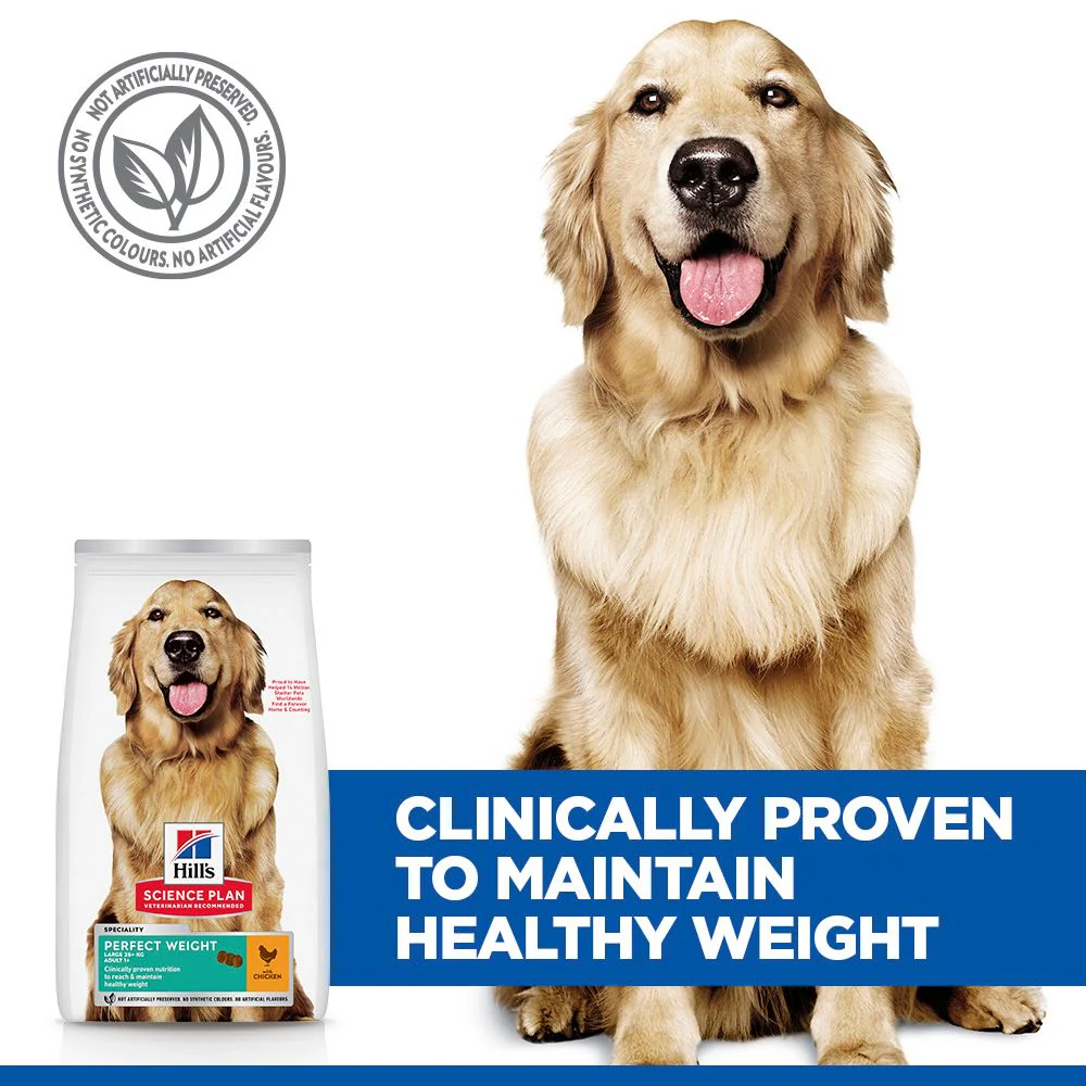 Hill'sâ„¢ Science Plan Perfect Weight Adult Large Breed Dry Dog Food with Chicken 12kg - Image 4