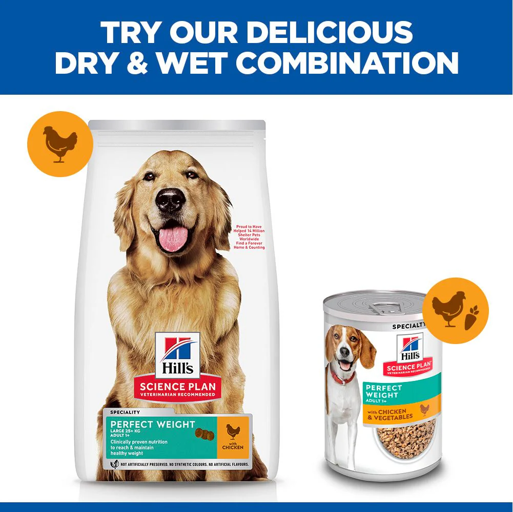 Hill'sâ„¢ Science Plan Perfect Weight Adult Large Breed Dry Dog Food with Chicken 12kg - Image 5