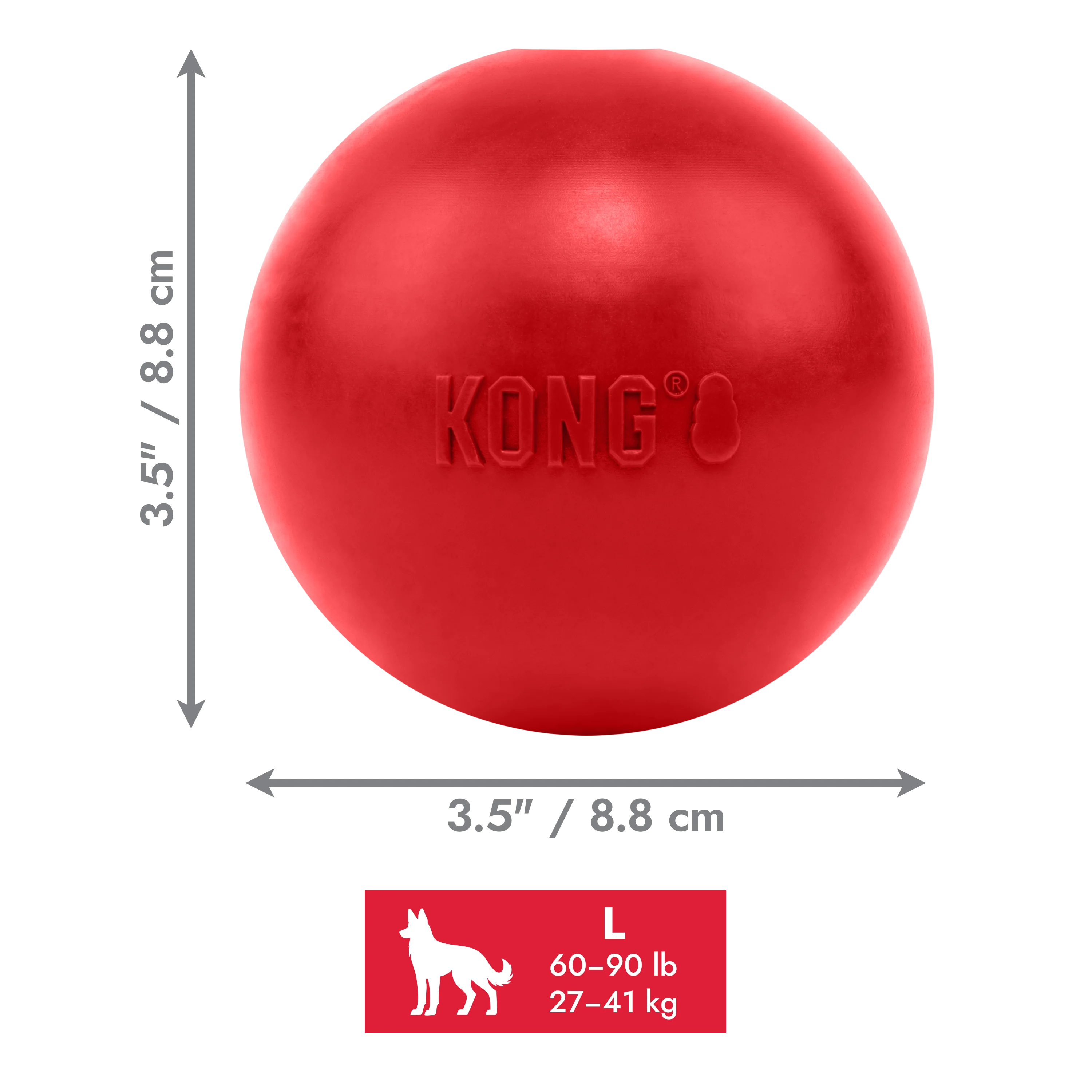 KONG Ball with Hole Dog Toy Large - Image 3
