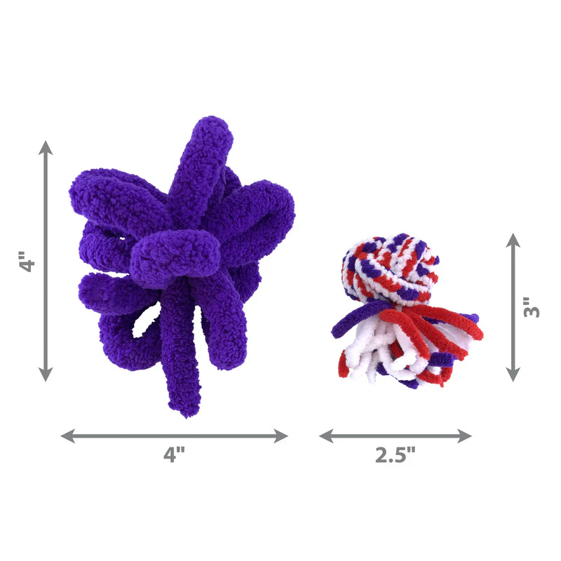 KONG Cat Active Rope Red & Purple - Image 3