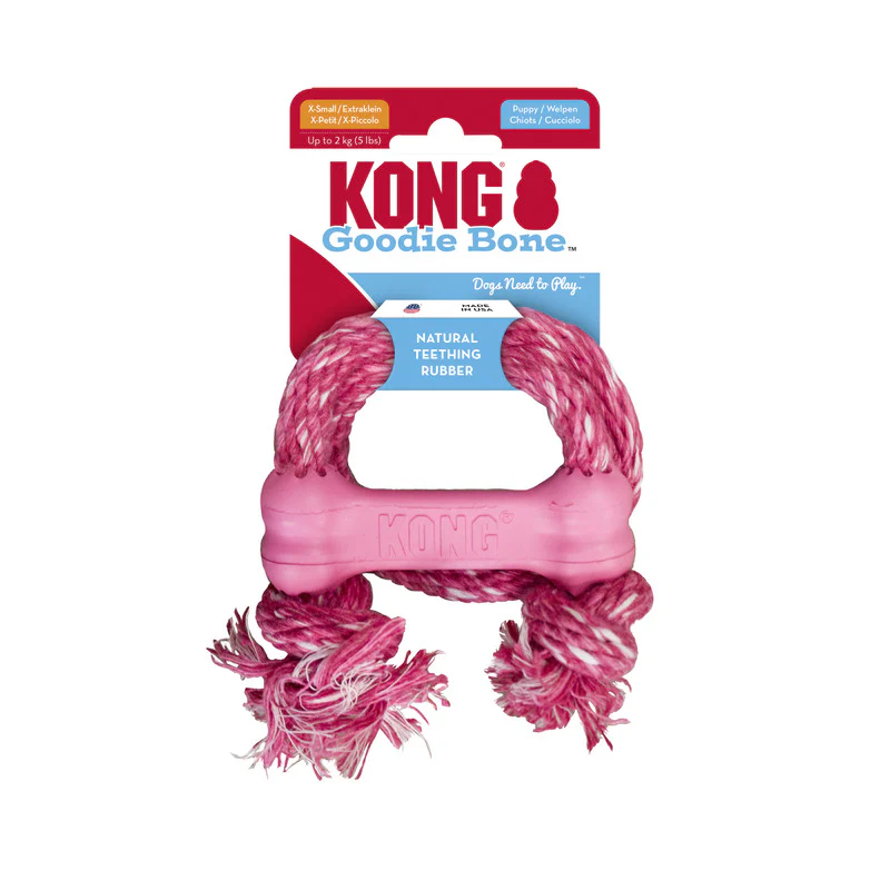KONG Puppy Goodie Bone with Rope XSmall - Image 3