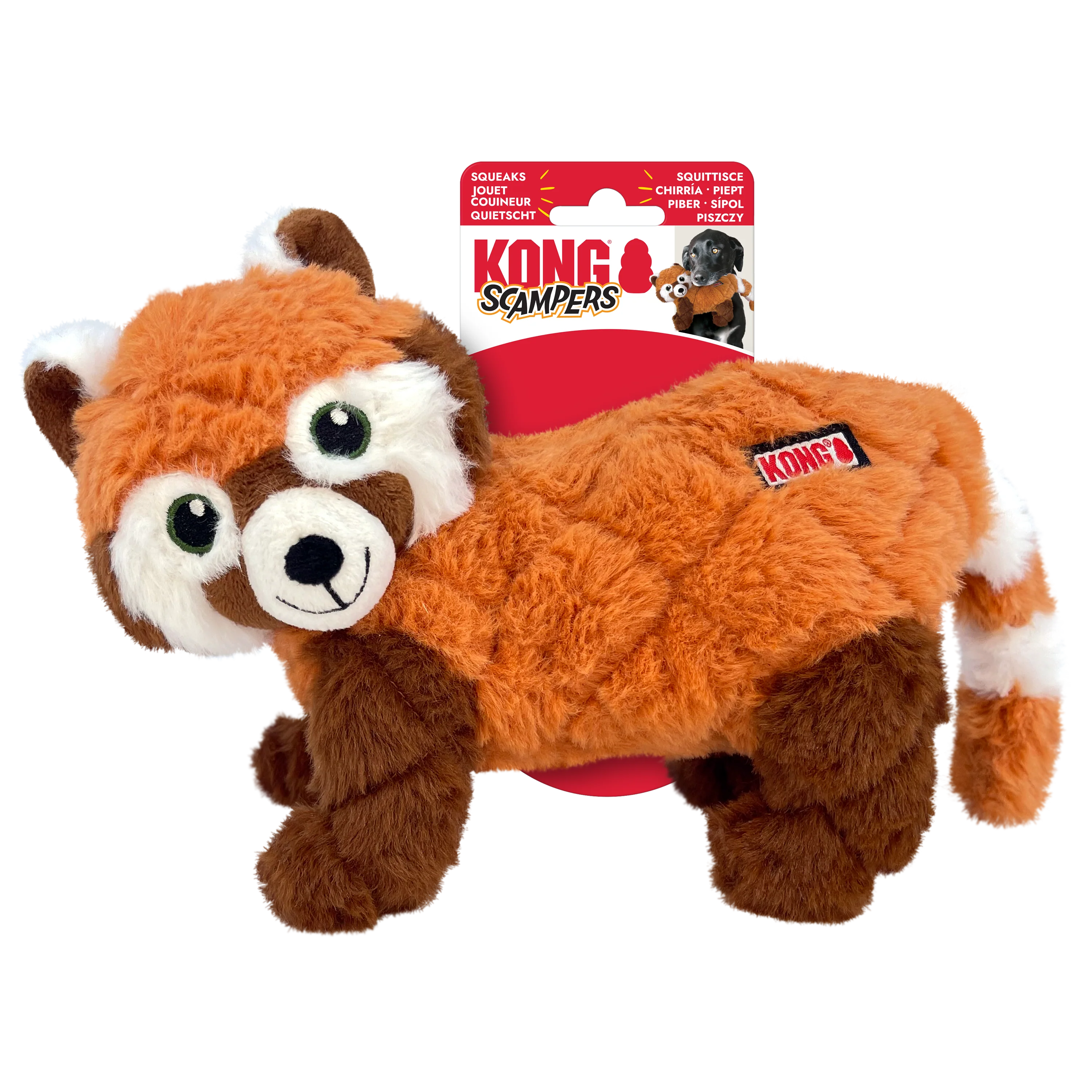KONG Scampers Red Panda Dog Toy Medium