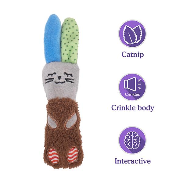 Little Nippers Floppy Rabbit Kitten Toy - Image 3