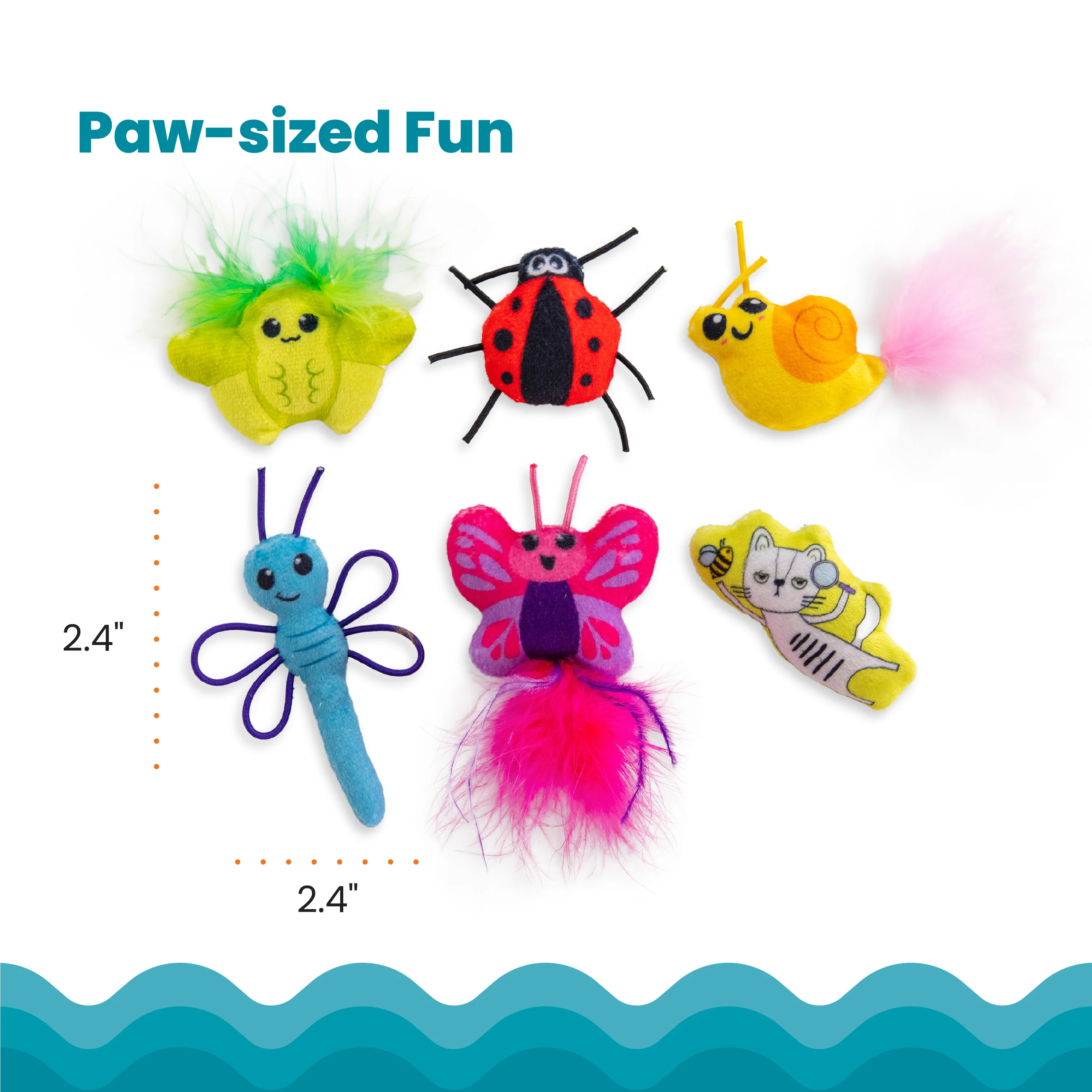 Nina Ottosson Catstages Cute as a Bug 6 pack Cat Toys - Image 3