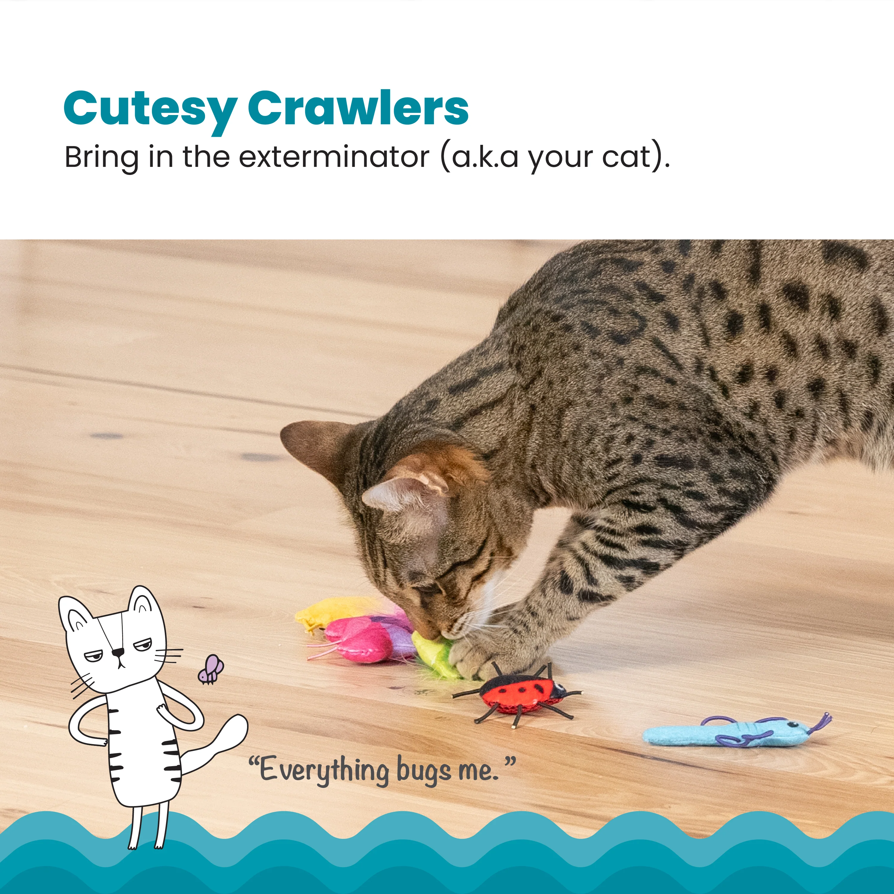 Nina Ottosson Catstages Cute as a Bug 6 pack Cat Toys - Image 5