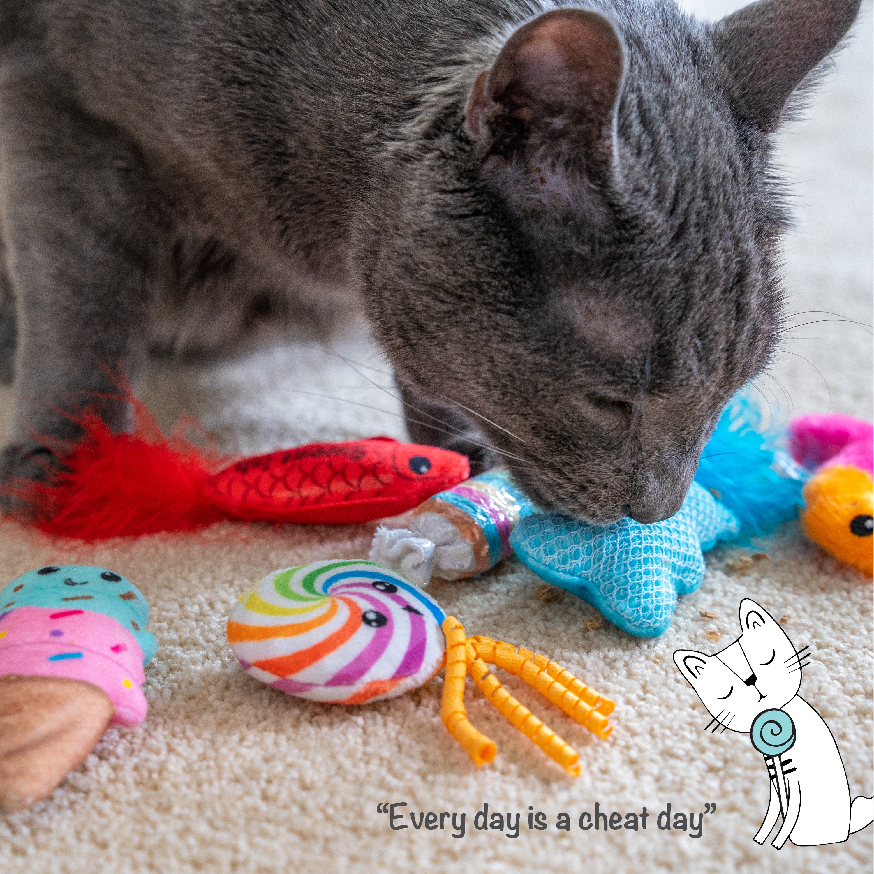 Nina Ottosson Catstages Kitty Sweet Treats 6 pack Cat Toys - Image 5