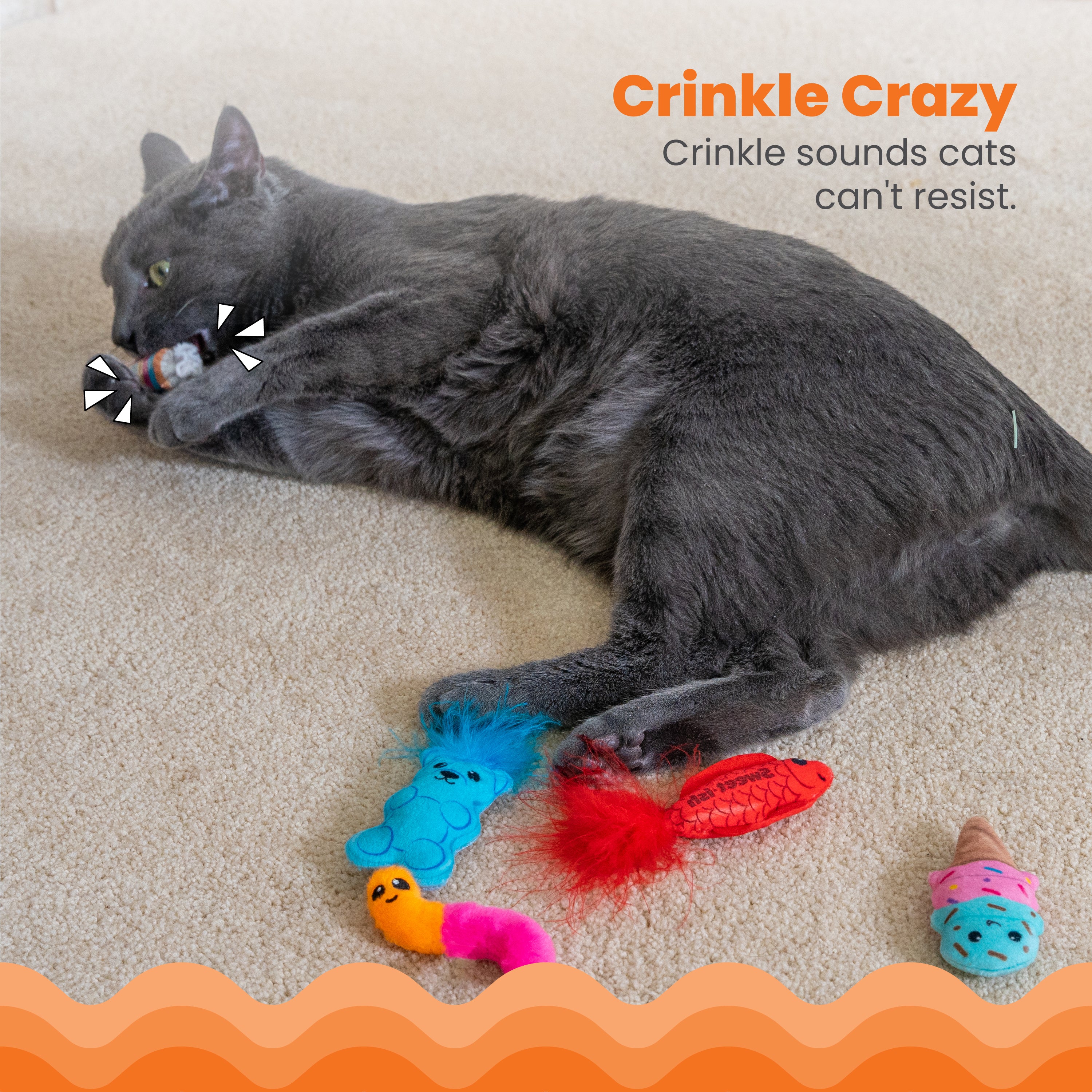Nina Ottosson Catstages Kitty Sweet Treats 6 pack Cat Toys - Image 6
