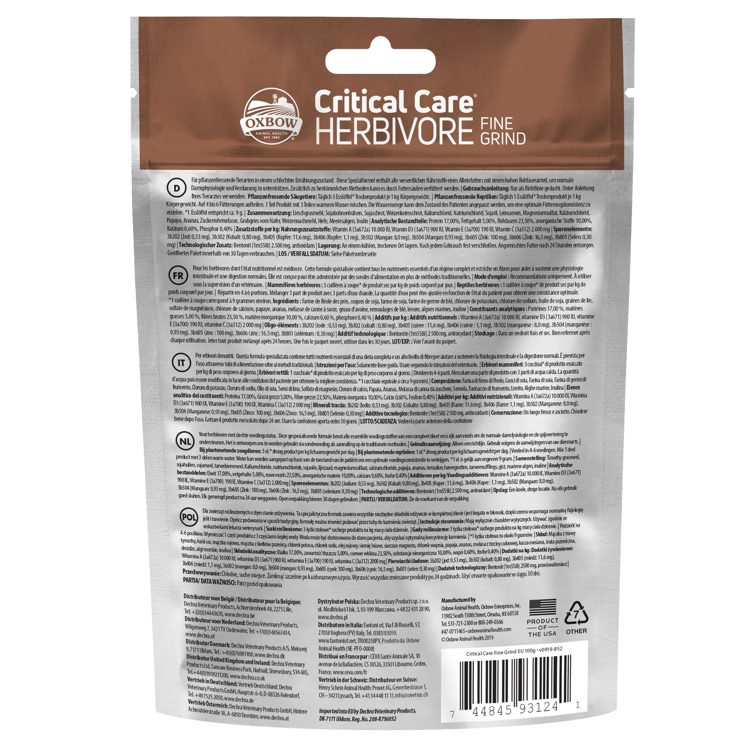 Oxbow Critical Care Fine Grind 100g - Image 2