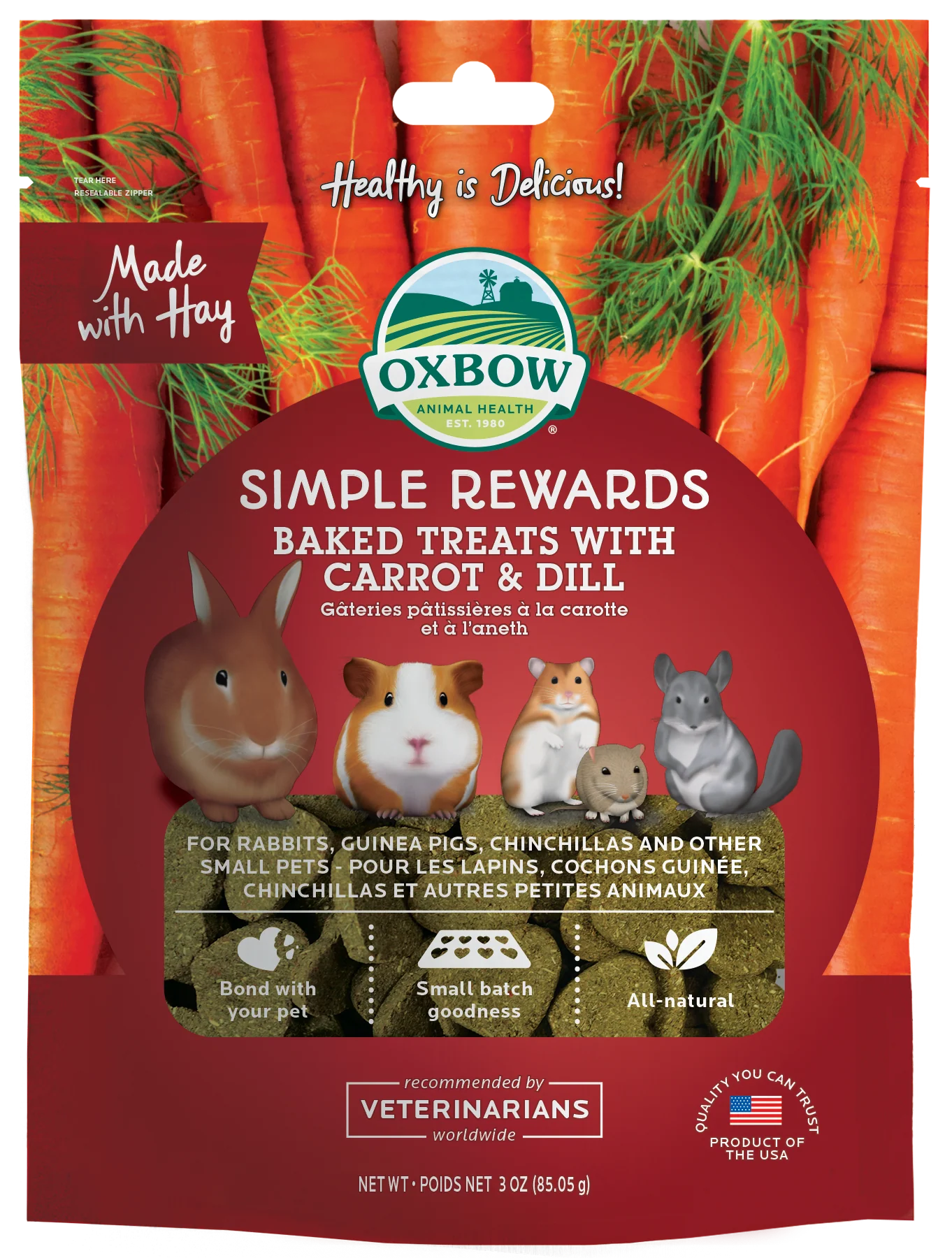 Oxbow Simple Rewards Baked Treat Carrot & Dill
