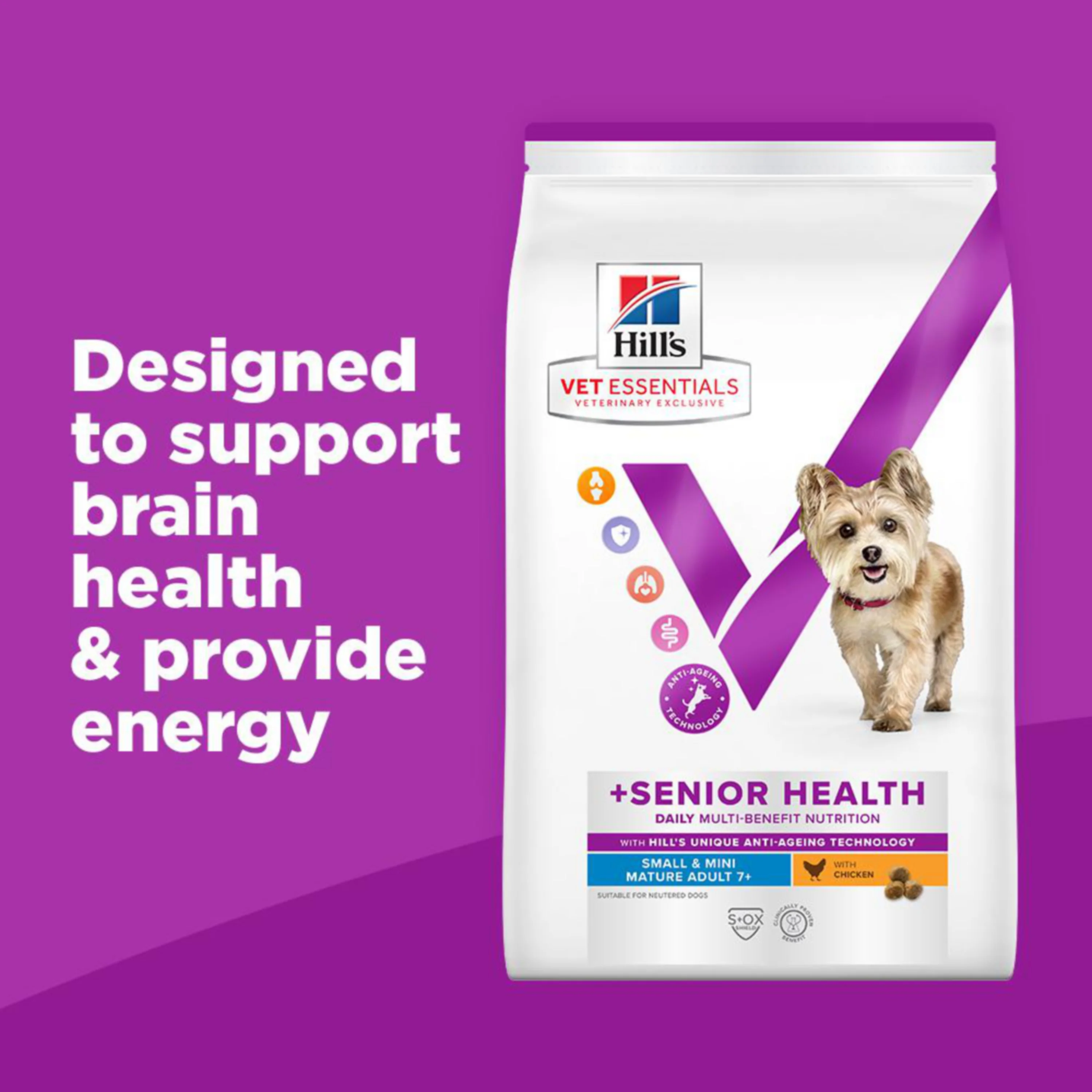 Hill’s Vet Essentials Multi-Benefit + Senior Health Small & Mini Breed Dog Food with Chicken - Image 5