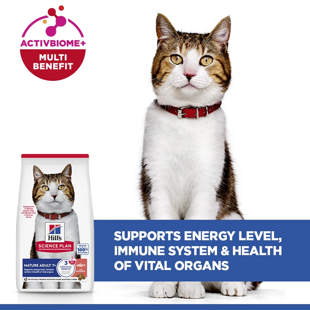 Hill's Science Plan Mature Adult Dry Cat Food with Salmon 10kg - Image 4