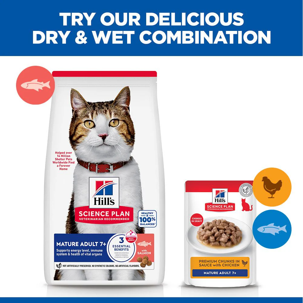 Hill's Science Plan Mature Adult Dry Cat Food with Salmon 10kg - Image 7